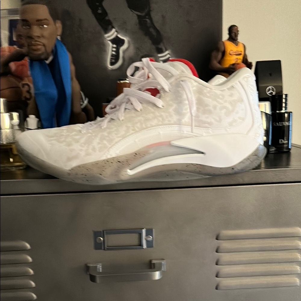 Jordan Athletic Shoes in White and Red